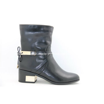 16fw European Trendy Low Metal Heel Women Boots